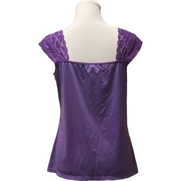Kathleen Kirkwood Under Cover Agent Purple/Tan Lace Sleeveless Cami Tank Top - Picture 3 of 5